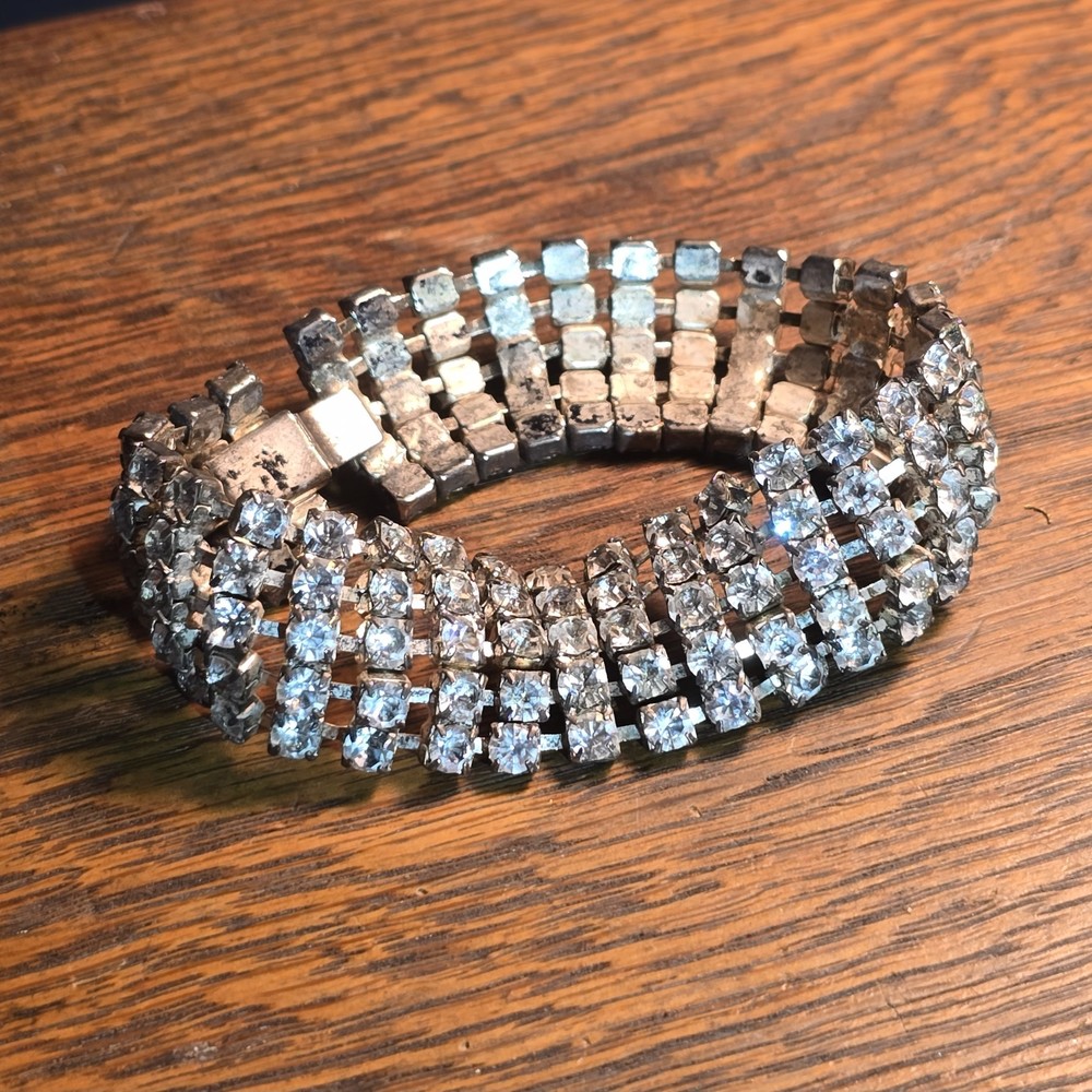 Bejeweled bracelet "silver" - Vintage '80s Sparkle jewelry